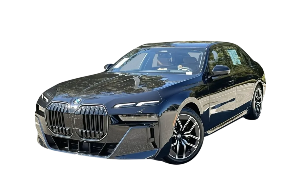 BMW 750I 1 BMW 750i black luxury sedan ready for VIP airport pickup in Chicago