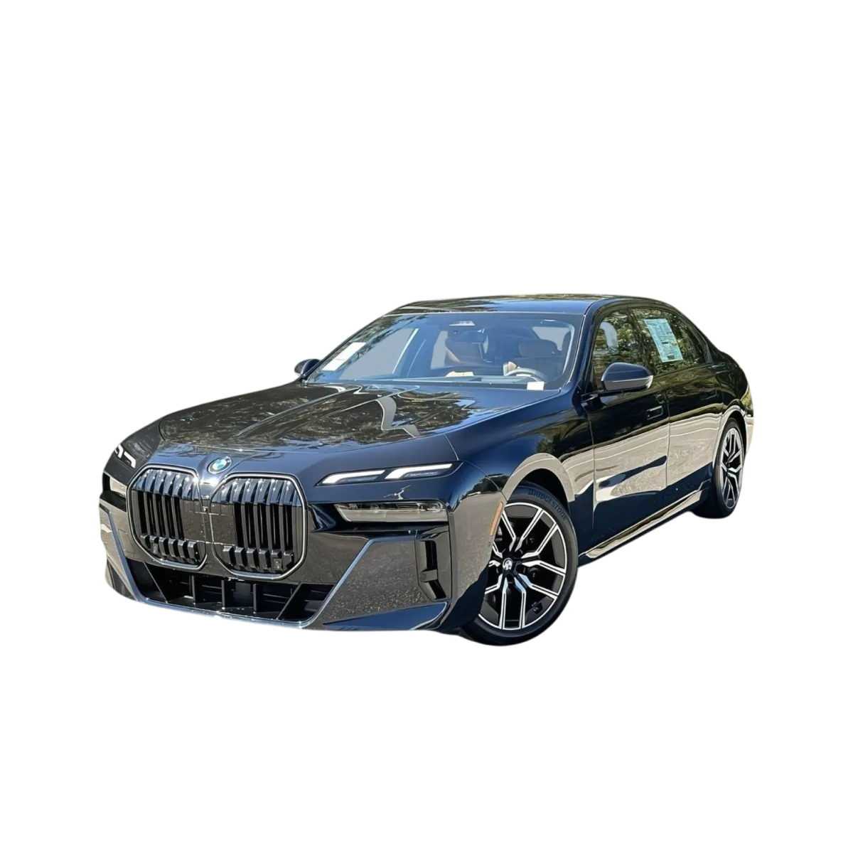 BMW 750i black luxury sedan ready for VIP airport pickup in Chicago