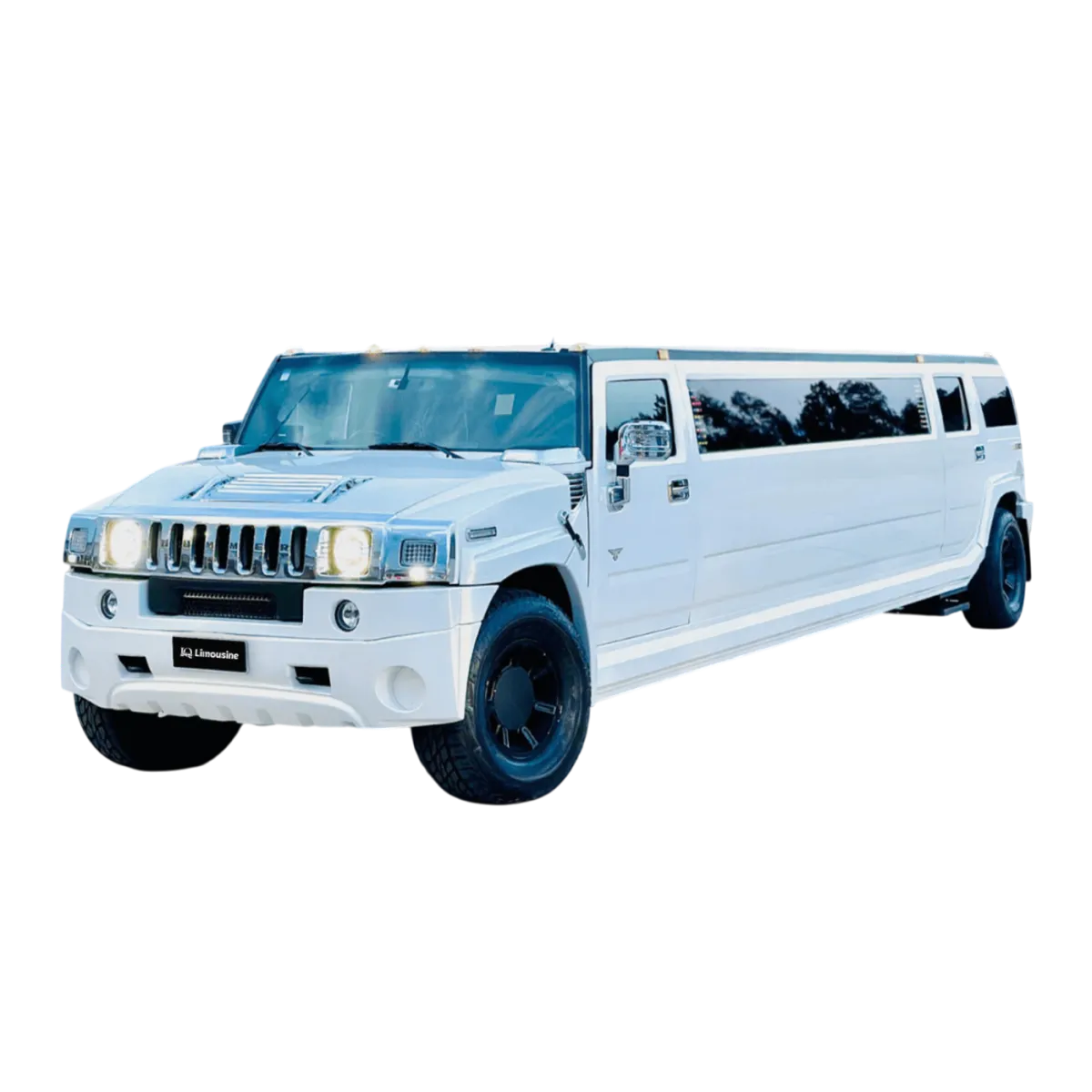 Hummer H2 Stretch Limo parked for group celebration in Chicago