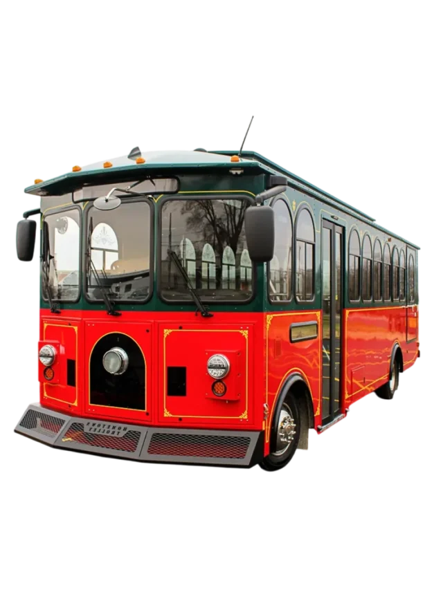 Luxury wedding trolley bus Chicago - elegant white trolley decorated for wedding transportation