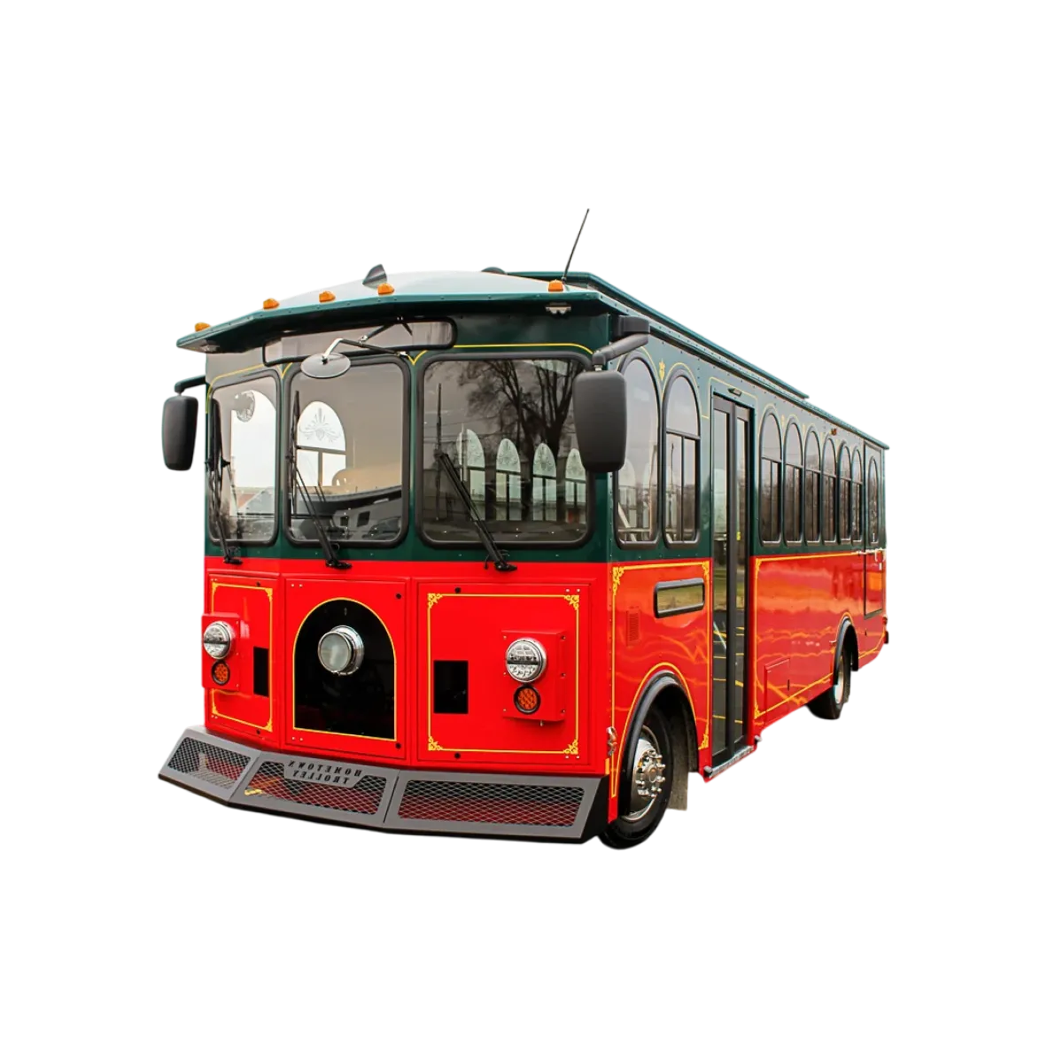 Luxury wedding trolley bus Chicago - elegant white trolley decorated for wedding transportation
