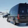 Luxury Airport Transportation jet with black sedan, SUV, and Sprinter van on white background - executive travel.