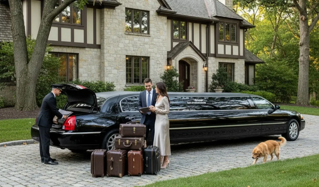 Professional Chicago limo service arriving at O’Hare International Airport terminal
